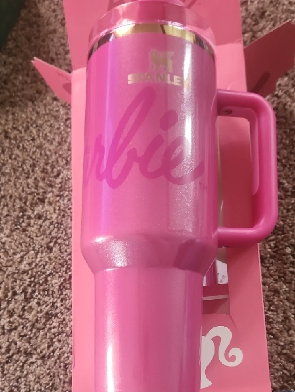 Stanley Barbie Pink Travel Mug with Handle and Straw - Picture 2 of 6